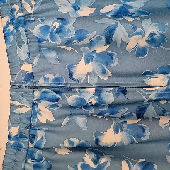 Vintage Unbranded Blue Floral High Rise Baggy Tapered Pants 12 - Picture 8 of 14